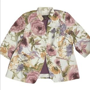 Coldwater Creek watercolor floral jacket